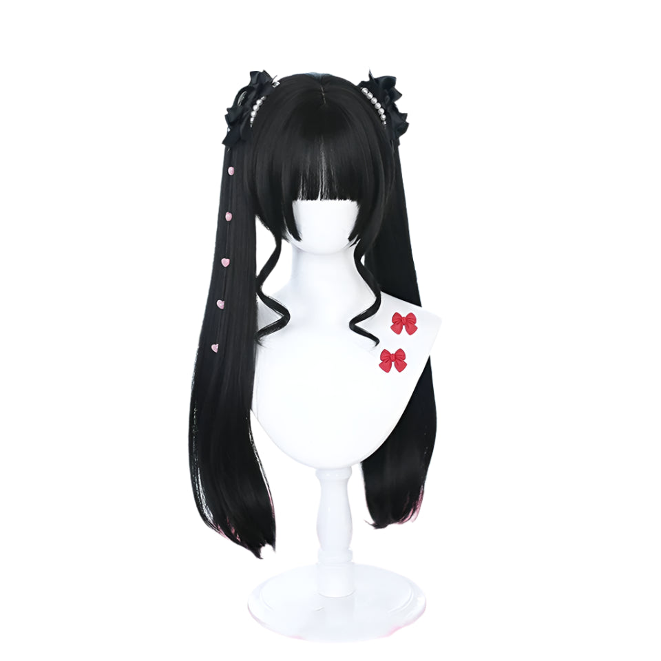 Cute Ombre Blonde & Black Double Ponytail Lolita Wig 🎀✨ - Kawaii Cosplay Hair with Bangs for Harajuku Style! 💖👸