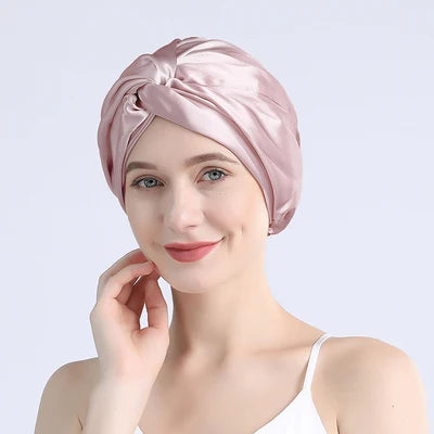 ✨ Kawaii 100% Mulberry Silk Twisted Turban Bonnets for Dreamy Nights 🌙💕 - Luxurious Hair Wraps for Curly Queens! 👑✨