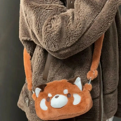 Adorable Panda & Raccoon Plush Crossbody Bag 🐼🦝✨