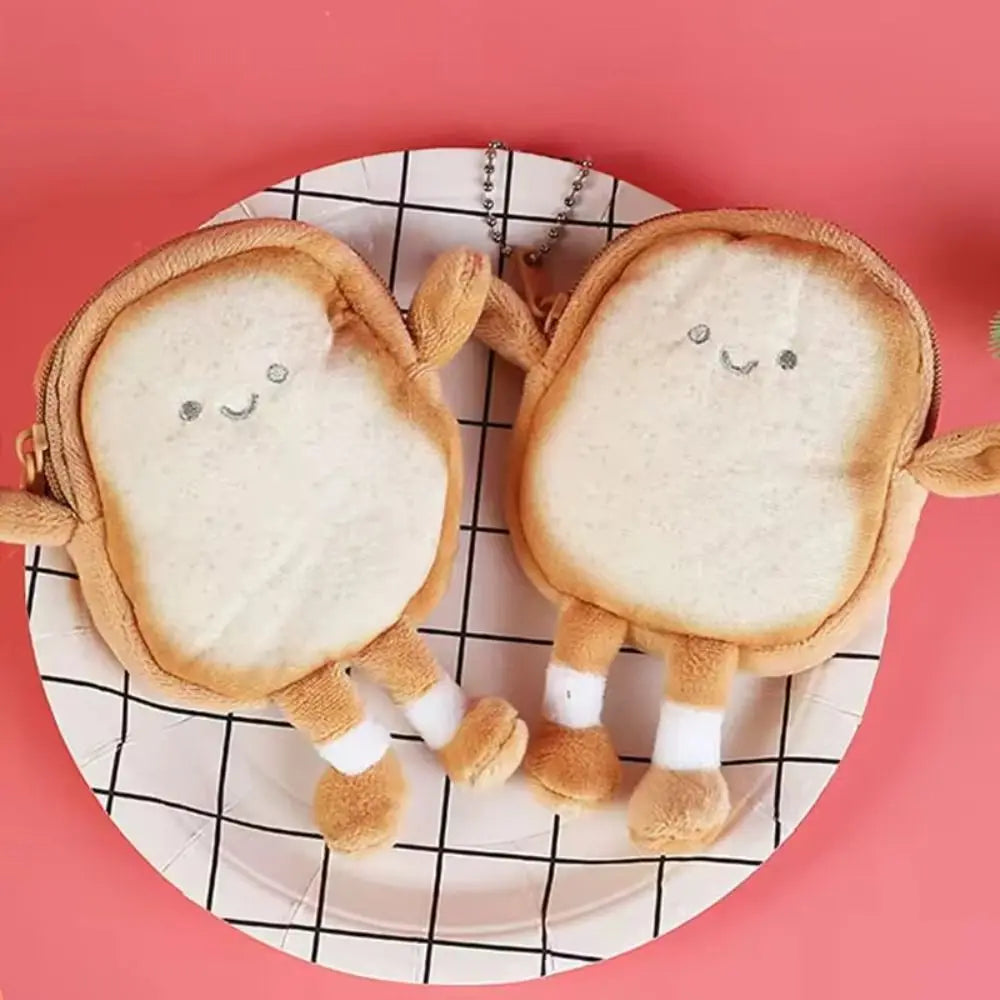 Kawaii Toast Coin Purse 🍞✨ | Adorable Portable Bag for Coins, Makeup & Headphones 🎀