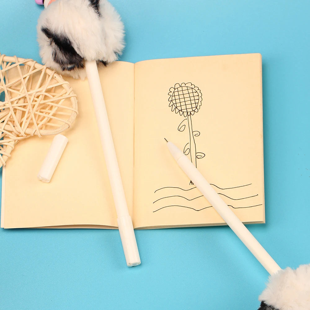 Kawaii Cow Plush Gel Pen 🐄✨ | Cute Stationery Gift for School & Office Supplies 🌸✏️