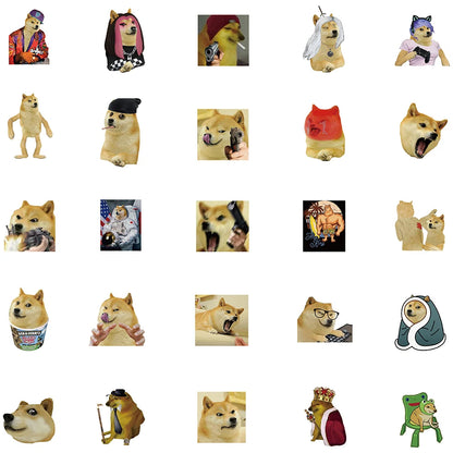 Kawaii Shiba Inu Meme Sticker Pack 🎉🐕 | 50PCS Waterproof Fun for Cars, Laptops & More! 🌈✨