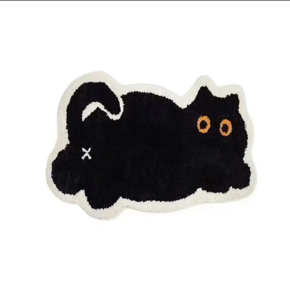 Kawaii Black Cat Girl Floor Mat 🐾✨ | Cozy Cartoon Absorbent Carpet for Bedroom & Bathroom 🛁🖤