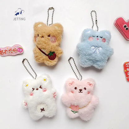 Mini Bear Plushie Keychain 🐻✨ - Adorable Cartoon Charm for Kids' Holiday Cheer! 🎄💕 - Pixie Quill