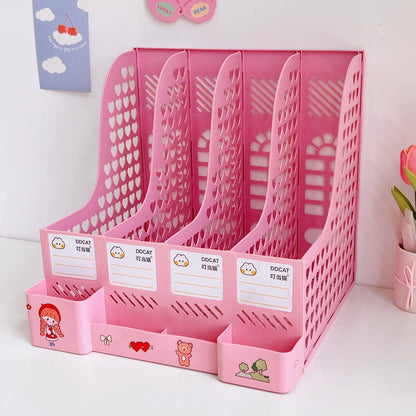 Kawaii Detachable File Storage Box 🌸✨ - Adorable Large Capacity Organizer for Students & Office! 📚💕