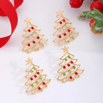 Cute Christmas Tree Zirconia Stud Earrings For Women Holiday Gift 🎄✨