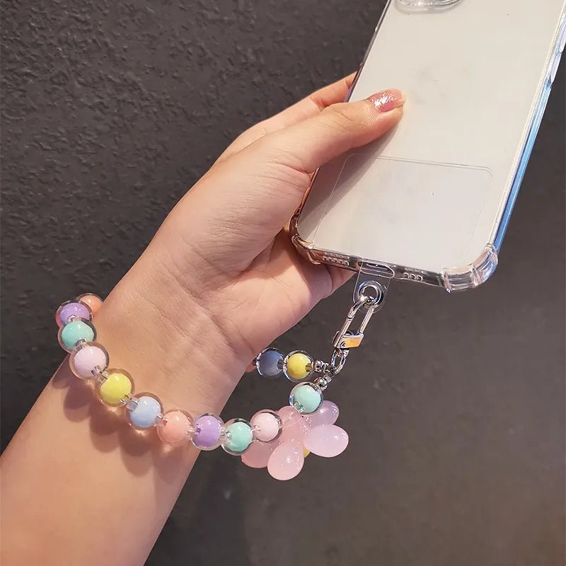 Kawaii Macaron Mobile Phone Lanyard 🌈✨ | Colorful Bead Pendant for Women’s Cute Handheld Style 💖📱