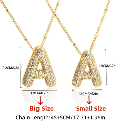 Kawaii Gold Plated Balloon Letter Necklace 🎈✨ | Chunky Initial Pendant Jewelry for Trendy Women 👩‍🎤💖
