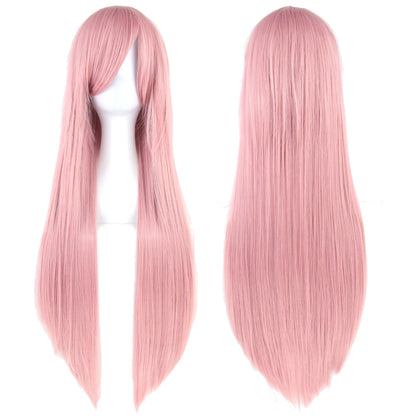 Enchanted White Purple 80cm Long Cosplay Wig for Women Synthetic Hair Straight Party Glam ✨💜