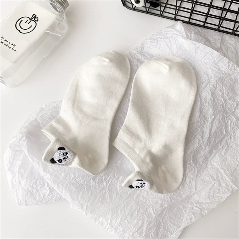 Panda Palooza 🐼✨ Adorable Embroidered Ankle Socks for Fun-Loving Feet!