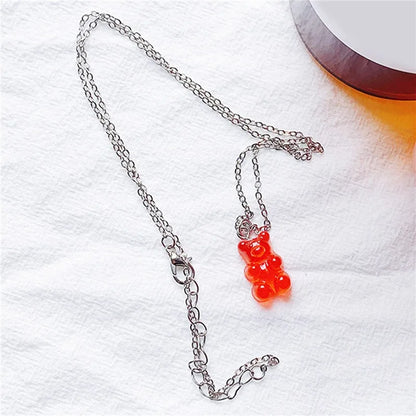 Kawaii Rainbow Candy Bear Bracelet 🍬🌈 - Colorful Hip Hop Jelly Accessory for Girls!