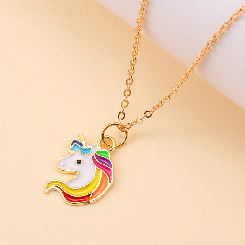 Kawaii Rainbow Unicorn Pendant Necklace 🌈✨ - Adorable Choker for Girls & Women 🎀 - Perfect Birthday Gift! 🎁