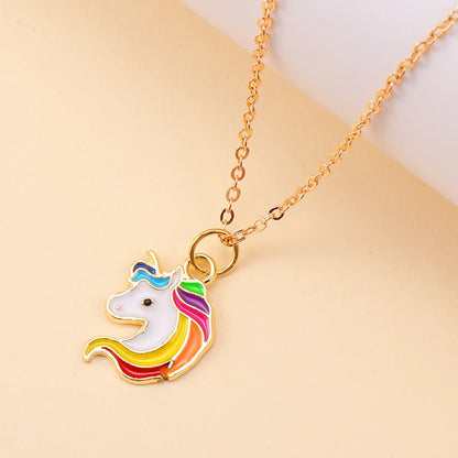 Kawaii Rainbow Unicorn Pendant Necklace 🌈✨ - Adorable Choker for Girls & Women 🎀 - Perfect Birthday Gift! 🎁