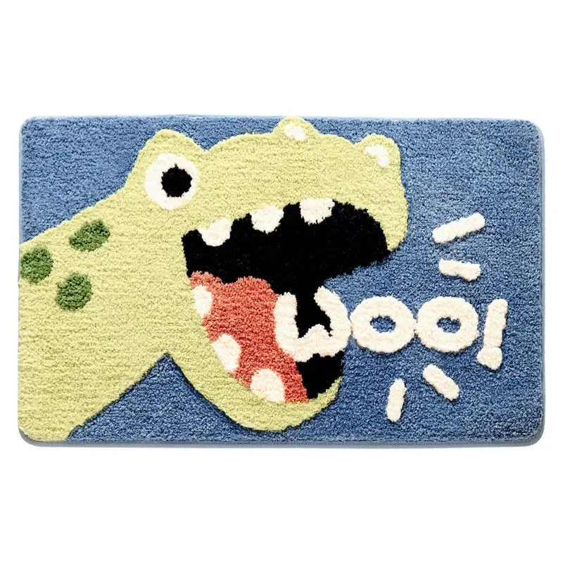 Kawaii Frog & Bear Plush Bath Mat 🐸🧸 | Non-Slip, Ultra-Absorbent Bathroom Rug for Cozy Decor! 🌟✨