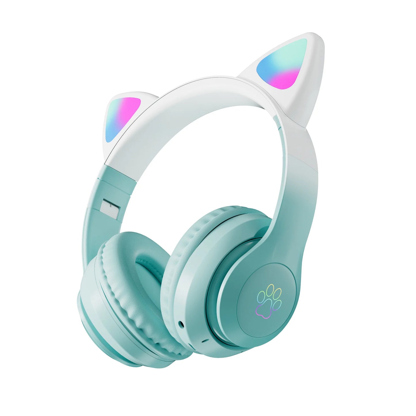Kawaii Cat Ear Wireless Headphones 🐾🎧 RGB Lights & Microphone - Perfect Gift for Kids & Gamers! 🌟