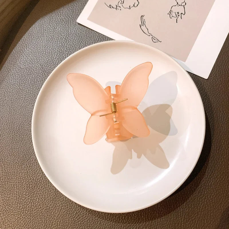 Kawaii Butterfly Hair Clips 🦋✨ | Cute Matte Clear Hair Claws for Women & Girls | Adorable Korean Hair Accessories 🌸💖