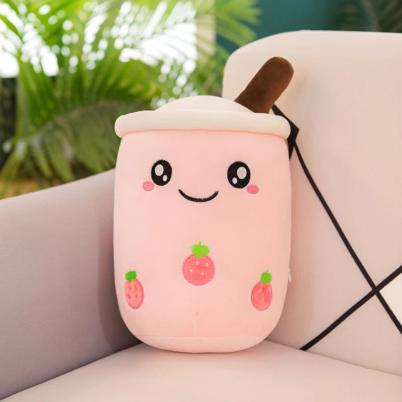 Bubble Tea Buddy ☕️🧸 Plushie - Cute Room Decor & Soft Hug Cushion 🎁✨ - Pixie Quill