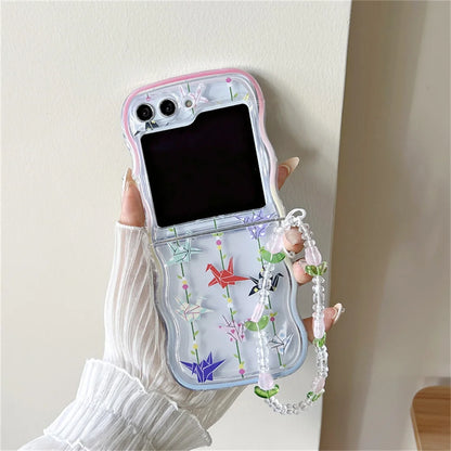 🌸 Whimsical Floral Charm Bracelet Case for Samsung Galaxy Z Flip 6/5/4/3 💖✨