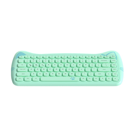 Kawaii AJAZZ 3060i Bluetooth Keyboard 🌸 84-Key Cute & Portable Wireless Design for PC 💕 Perfect Gift for Girls!