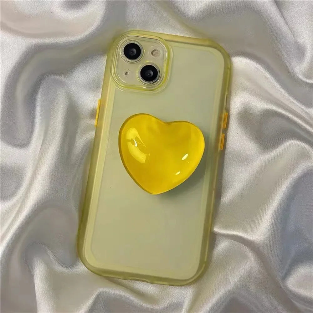 Phone Holder Popular Socket Griptok Finger Grip Bracket Stand Love Heart Ins Style Cute Poping Pink White Cellphone Accessory - Pixie Quill