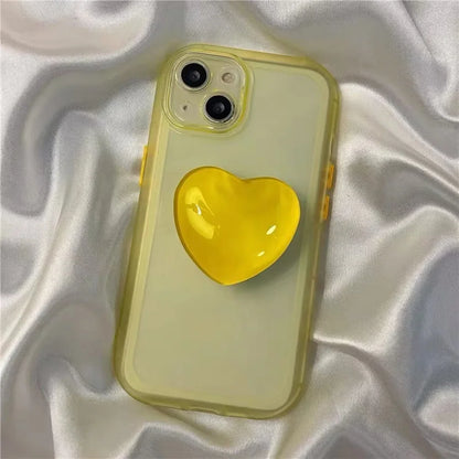 Phone Holder Popular Socket Griptok Finger Grip Bracket Stand Love Heart Ins Style Cute Poping Pink White Cellphone Accessory - Pixie Quill