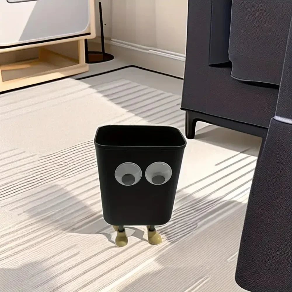 Kawaii Big Eyes Trash Can 🗑️👀 - Adorable Standing Garbage Bin for Home & Office 🏠✨