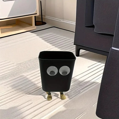 Kawaii Big Eyes Trash Can 🗑️👀 - Adorable Standing Garbage Bin for Home & Office 🏠✨