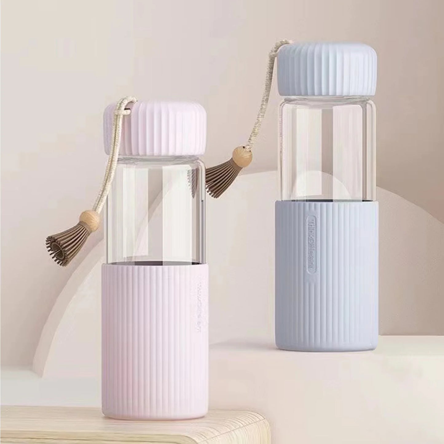 💖Adorable 350ml Glass Water Bottle for Girls 🌼 Perfect for School & Travel 🚀 - Pixie Quill