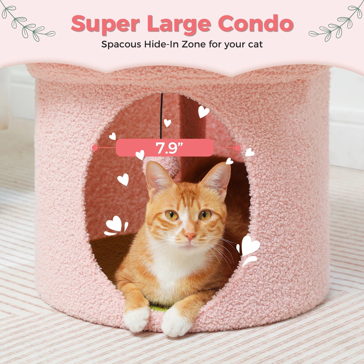 Cozy Cat Hideaway Bed With Removable Flower Bed Indoor Cat House Condo 🐾🌼