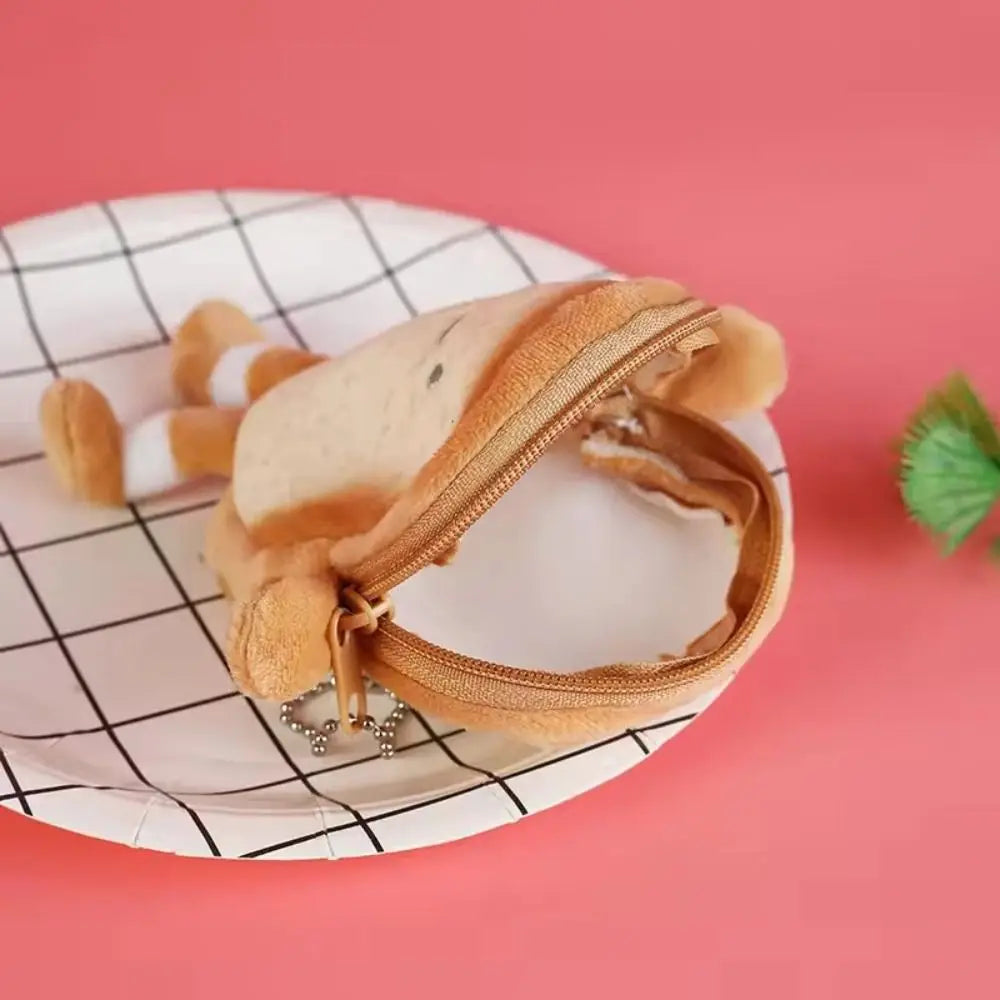 Kawaii Toast Coin Purse 🍞✨ | Adorable Portable Bag for Coins, Makeup & Headphones 🎀