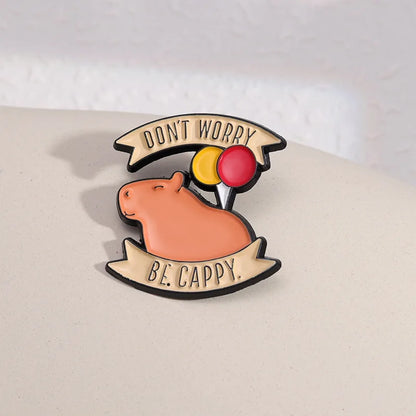 Cute Capybara Balloon Enamel Pins 🎈✨ Kawaii Animal Brooches for Kids & Friends - Trendy Jewelry Gift!
