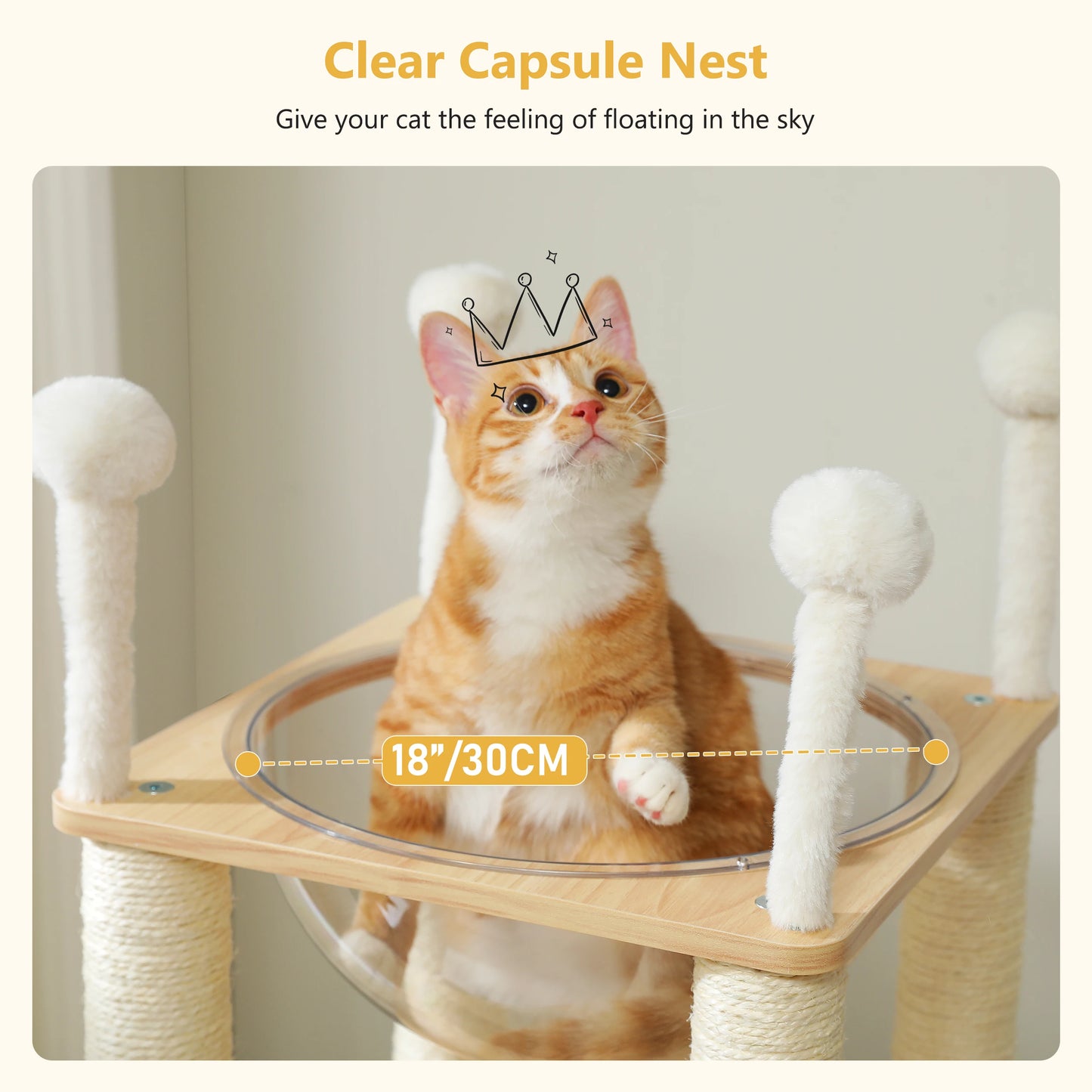 Four Level Wooden Cat Tree With Nest Condo And Dangling Toys 🐾🐱