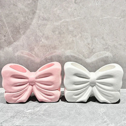 Kawaii Ceramic Bow Toothbrush Holder 🎀✨ | Cute Toothpaste Rack for Adorable Bathrooms 🛁💕