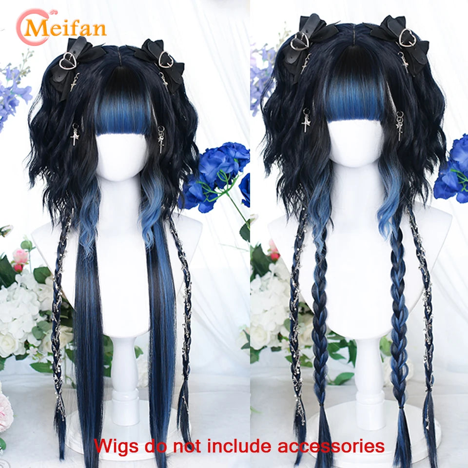 Kawaii Ombre Pink & Blonde Long Straight Wig 🎀✨ - Cute Lolita Cosplay Hair for Parties & Halloween! 🌸🖤