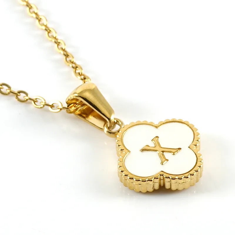 Charming Kawaii Stainless Steel Initial Necklace for Her 🌸✨ | Cute White Chain Jewelry - Perfect Valentine’s Day Gift! 💖