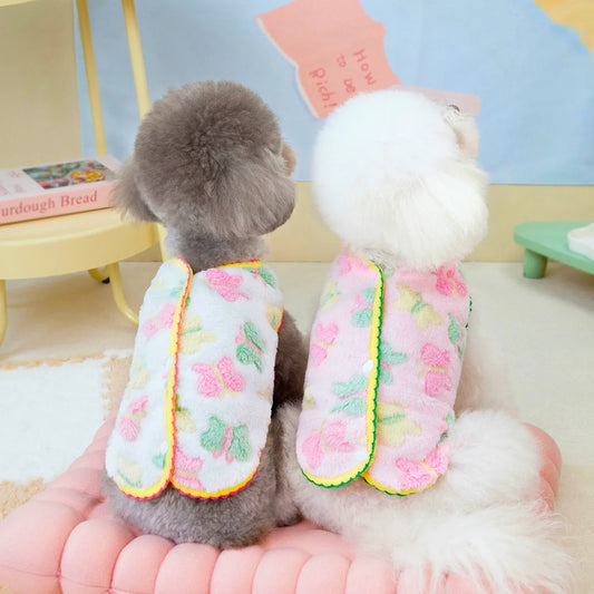 🌸 Cozy Floral Fleece Jacket for Tiny Paws 🐾🌼
