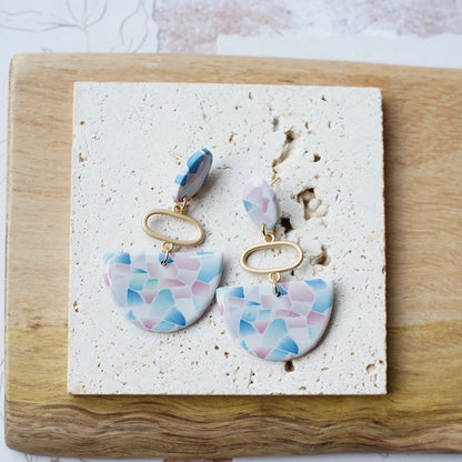 Trendy Fashion Rose Floral Dangle Pendant Enamel With Metal Parts Handmade Polymer Clay Earrings Sets Women's Accessories Gifts