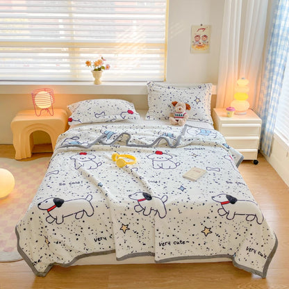 YanYangTian 2024 New Thin blanket sofa cover bedding Cute puppy print Autumn Winter warm comforter Home and decoration - Pixie Quill