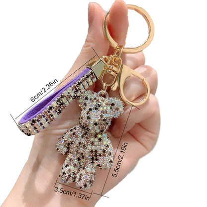 Diamond Bear Car Keychain Cute Handmade Luxury Rhinestone Bag Pendant 🧸💎✨