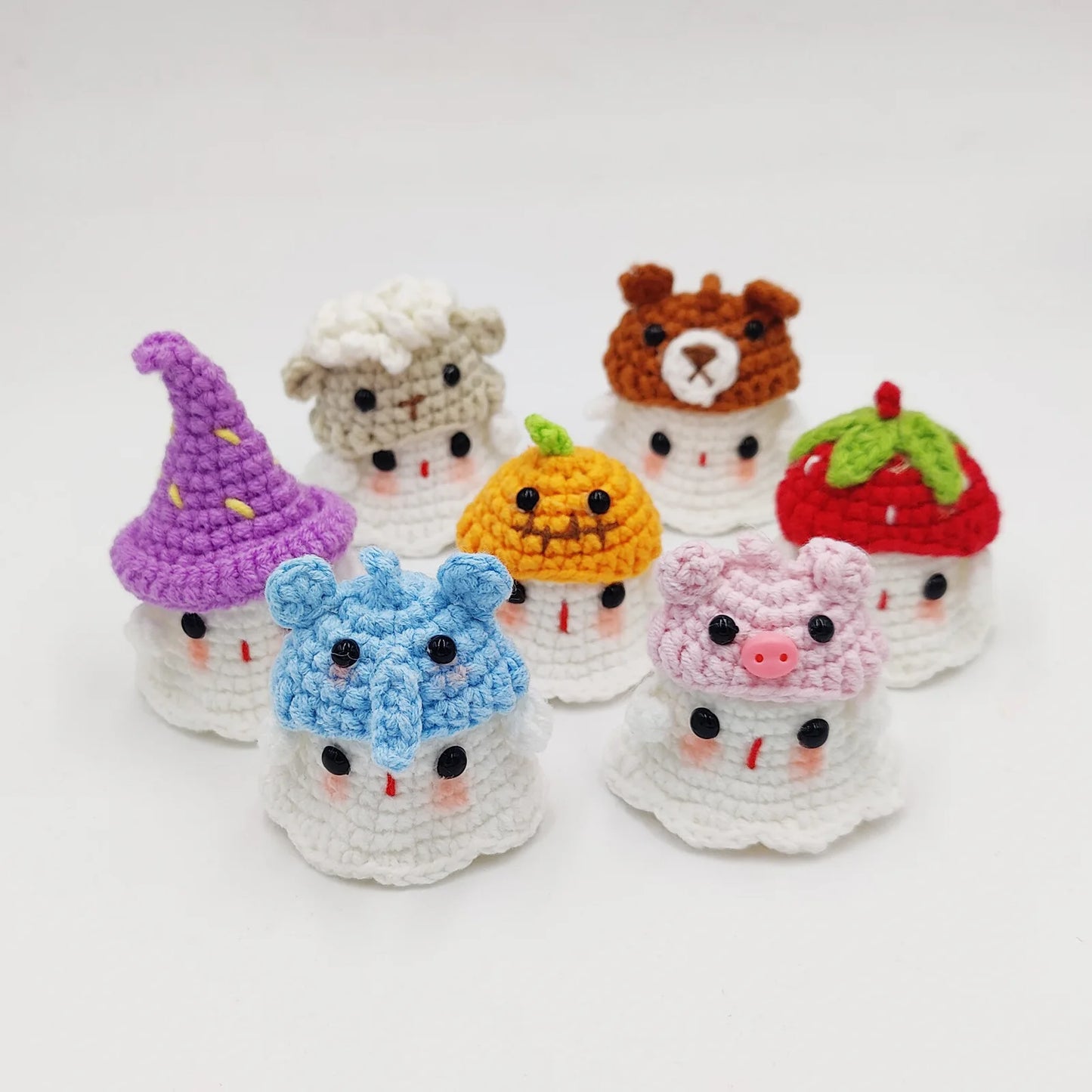 Whimsical Pumpkin Ghost Keychain Plush Crochet Doll For Halloween Decor 🎃👻🧶