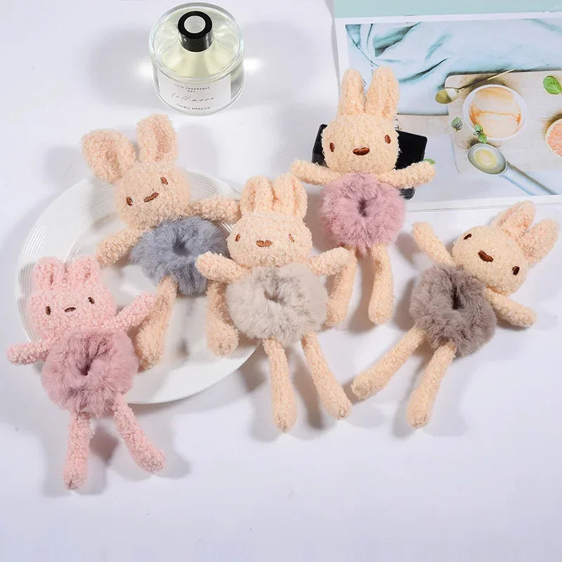 🐾 Adorable Plush Ponytail Headband - Cute Cartoon Animal Hair Ties for Kids! 🌟