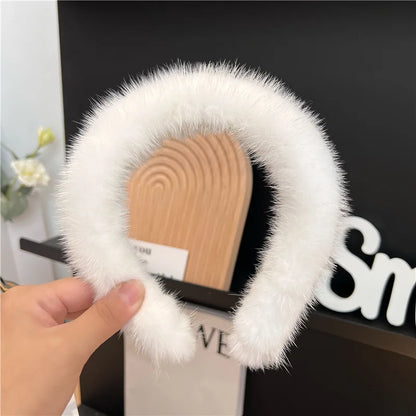 ✨ Kawaii Luxury 100% Real Mink Fur Headband 🎀 | Cozy Winter Hair Hoop for Stylish Ladies 🌟 | Perfect Furry Gift! 🎁