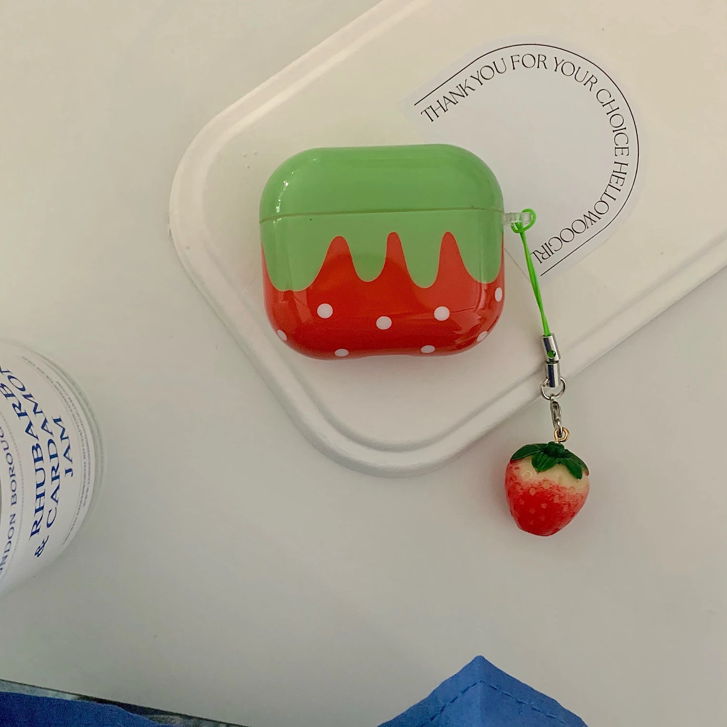 Kawaii Strawberry Dreams 🍓✨ Cute Red Polka Dot AirPods Case with Charm Pendant - Shockproof & Stylish! 🎧💕