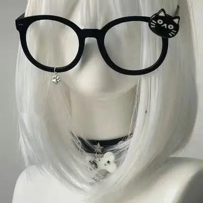 Kawaii Cat Paw Glasses Frame 🐾✨ | Y2K Anime Retro Eyewear 🎀 | Cute Decorative Gift 🎁 for Cosplay & Parties!