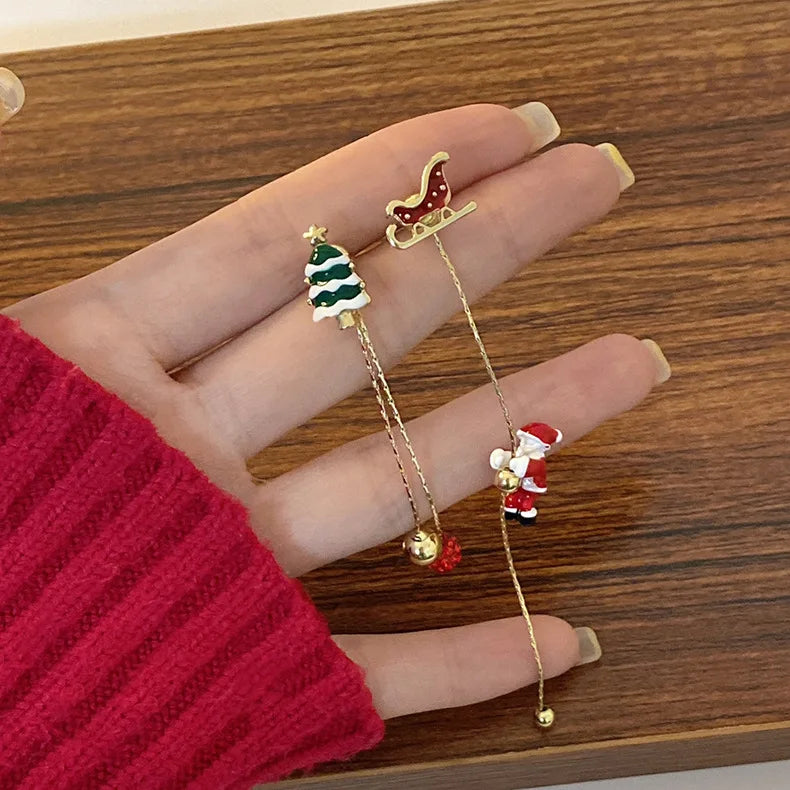 Festive Christmas Tree Drop Earrings For Women Santa Snowman Gift 🎄🎁