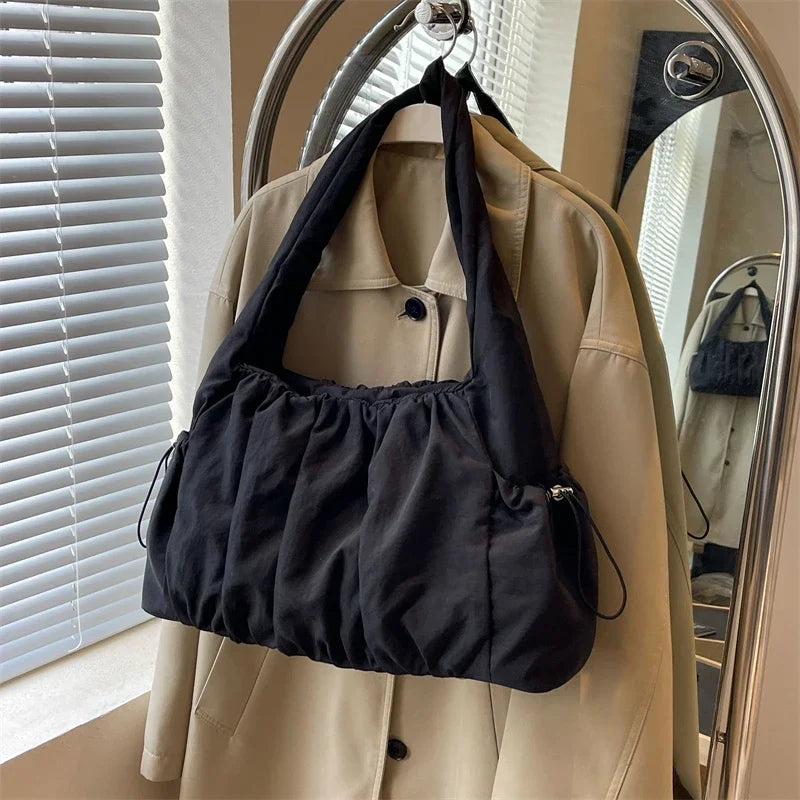 Kawaii Chic Nylon Pleated Crossbody Bag 🎀✨ | Trendy Women's Tote with Large Capacity - Perfect for Casual Adventures! 👜💕