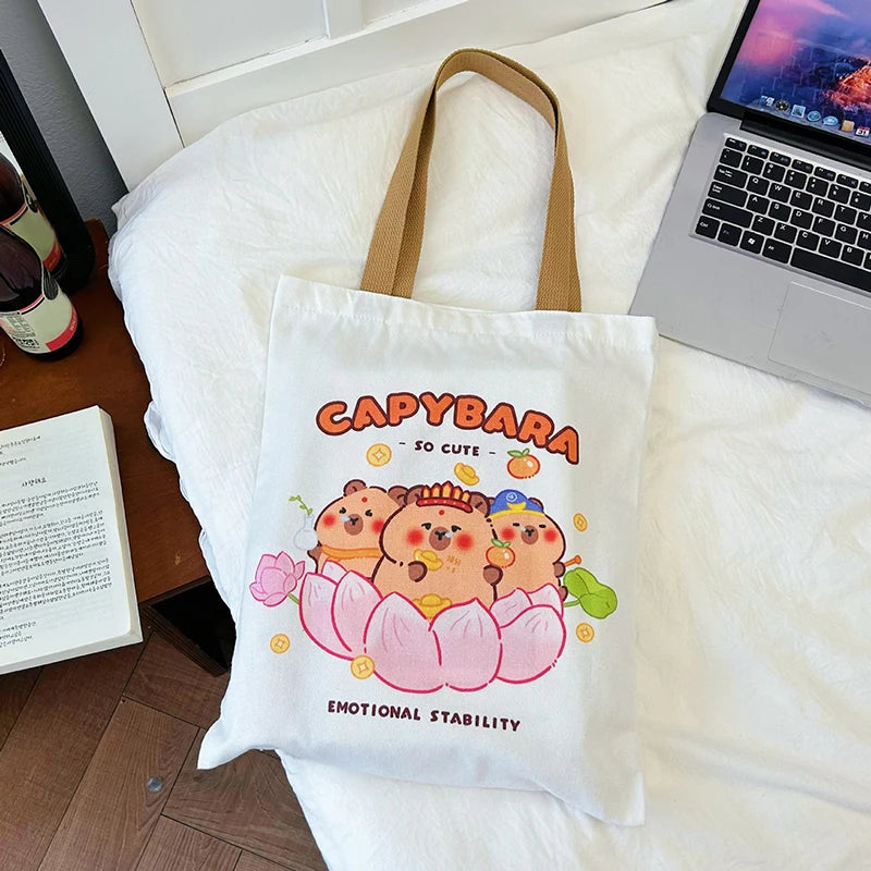 Kawaii Capybara Tote Bag 🐾