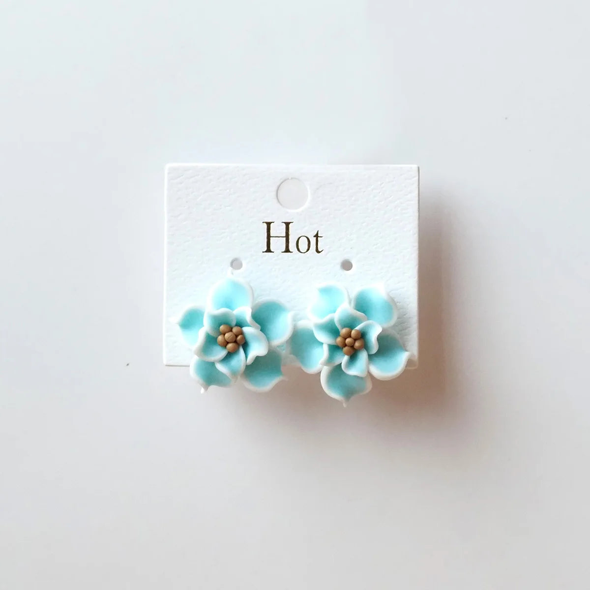 Trendy Handmade Polymer Clay Flower Earrings, 3D Floral Studs for Women,Lightweight Boho Statement Jewelry, Chic Gift