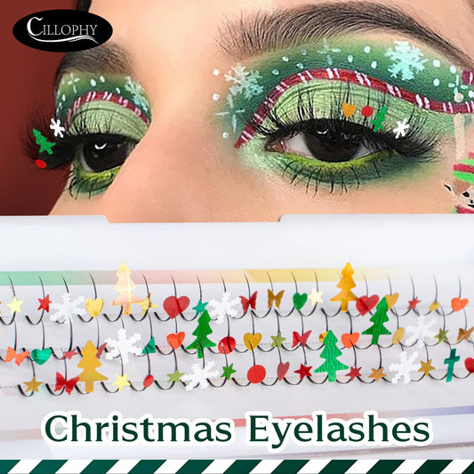 ✨ Kawaii Xmas 3D Color Lash Extensions 🎄 | Natural Synthetic Glam for Festive Sparkle! 💖