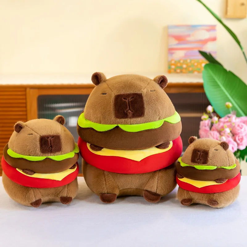 🌟🍔 Super Cuddly Hamburger Capybara Plush - Perfect Snuggle Buddy for Kids' Joyful Moments! 🎈🐾 - Pixie Quill